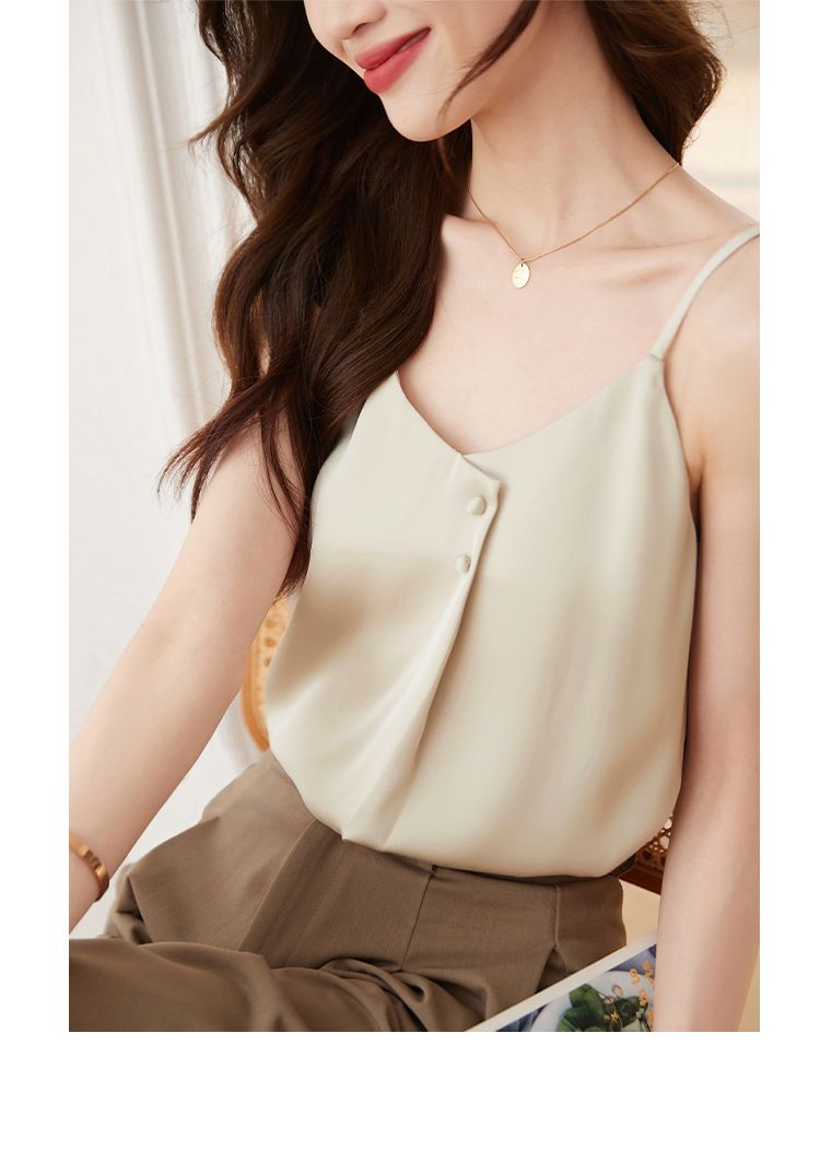 acetate satin camisole vest spring 2024, new lightweight and comfortable design top for women_voghion.com
