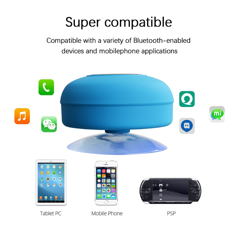 Mini Universa Bluetooth-høyttaler Bærbar Vanntett Trådløs Håndfri Høyttaler Dusj Bad Svømmebasseng Bil Strand Utendørs_voghion.com