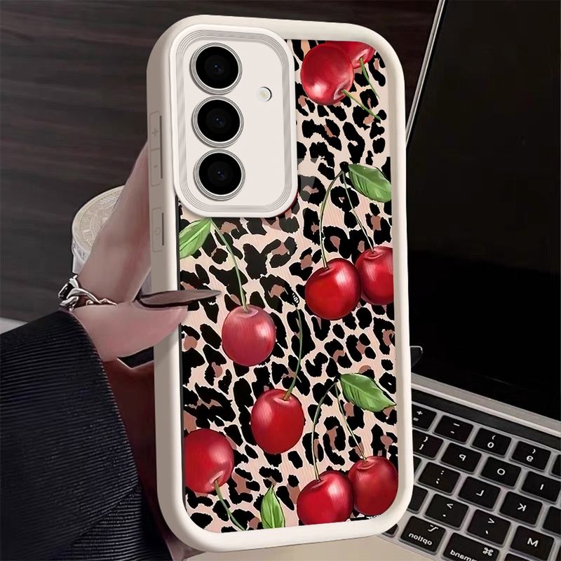 Leopard Print Graphic Silicone Phone Case For Samsung Galaxy S25 S24 S23 S22 S21 S20 Ultra FE A55 A35 A15 A25 Note 20 Plus Cover_voghion.com