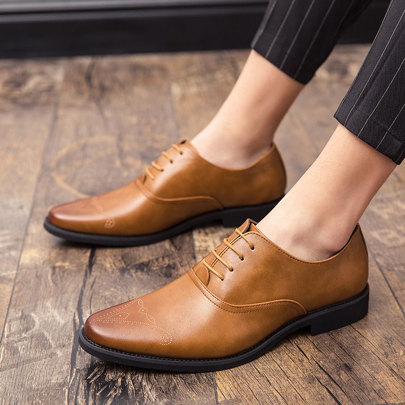 Scarpe da sposa da uomo in pelle traspiranti, stile coreano, alla moda, casual, formali, britanniche, brogue, taglia grande_voghion.com