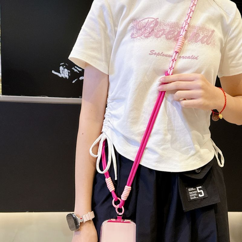 Mobile Phone Lanyard Diagonal Strap Dopamine Shoulder Mobile Phone Case Chain Fixing Clip Anti-loss Long Rope Strong Long Neck Sling Lanyard_voghion.com