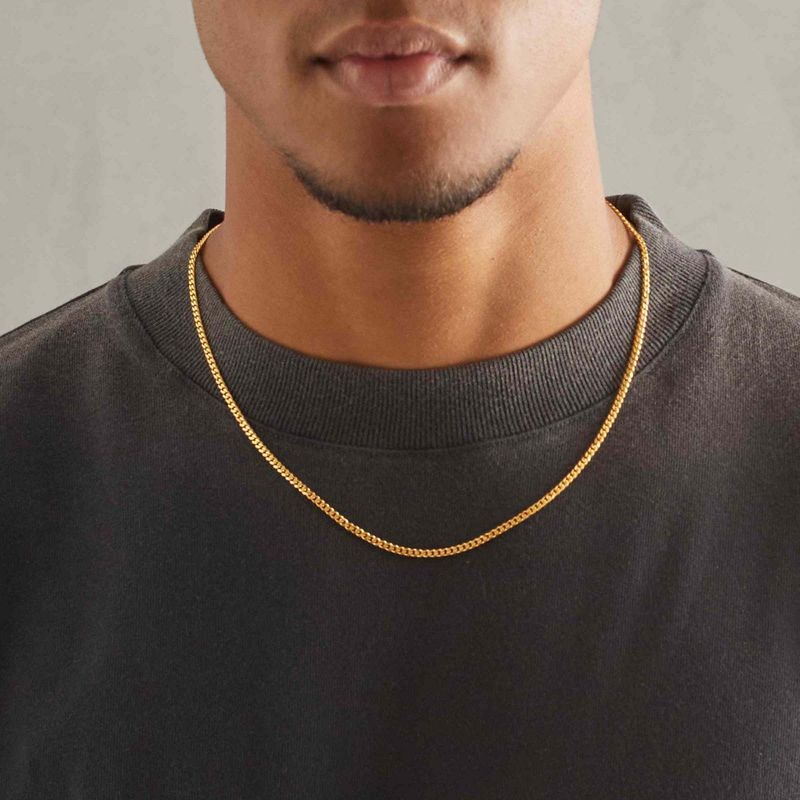 Hiphop-kjede i 316 rustfritt stål, smykkekjede, 3 mm, Miami-kubansk kjede for menn og kvinner_voghion.com