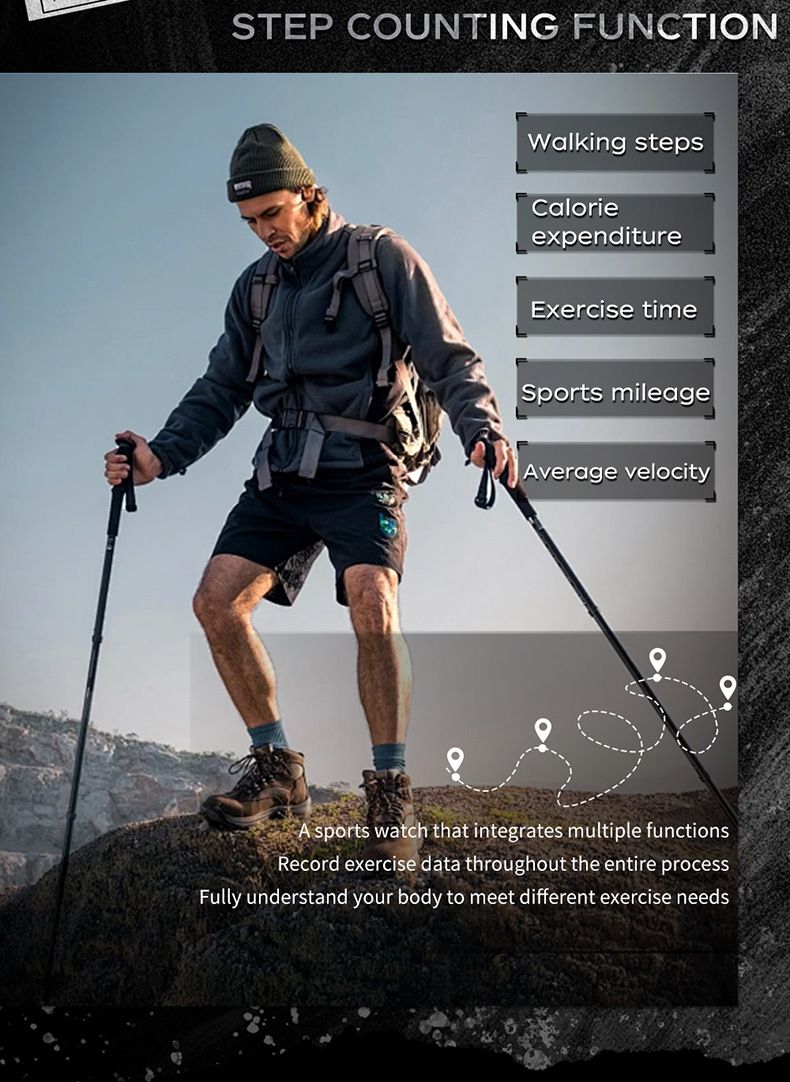 Multifunctional Digital Sports Watch With Compass, Step Counter, Metronome, Waterproof 50m, Dual Time Zone, Night Light, Stopwatch, Alarm_voghion.com