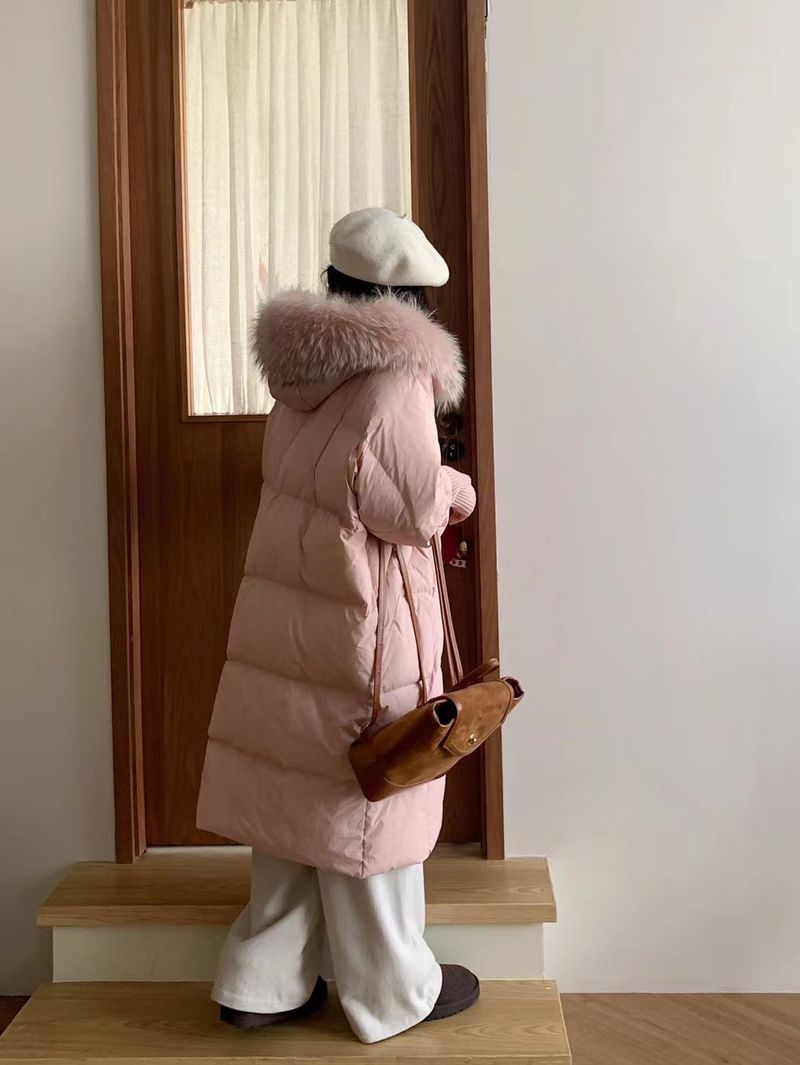 Damenmode lange Kapuzenjacke Warme Jacke_voghion.com