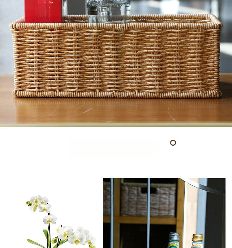 Cestino portaoggetti da tavolo Pulan, in rattan, per bagno, soggiorno, telecomando, cucina, spezie_voghion.com