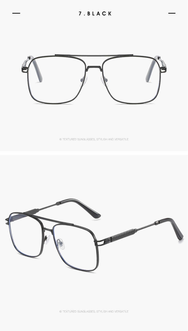 Gradients Sunset Metal Square Double Beam Saulesbrilles Saulesbrilles Vīriešu un Sieviešu Brilles Vairumtirdzniecība UV aizsardzība_voghion.com