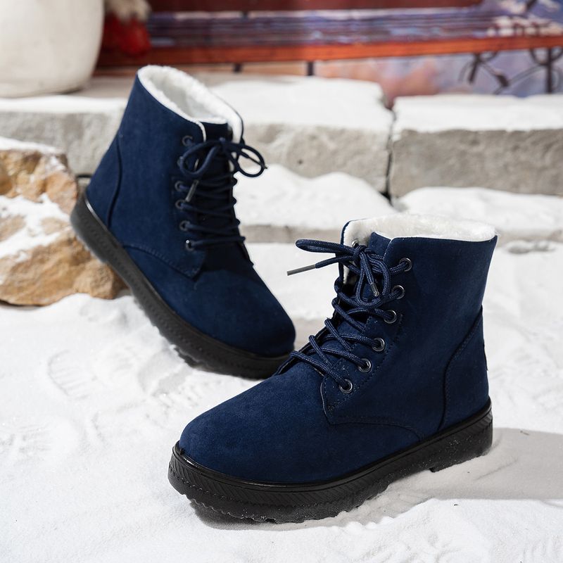 Snow Outdoor Lightweight Non-Slip Lace-Up Thickened Warm Women's Cotton Boots European Size 45_voghion.com