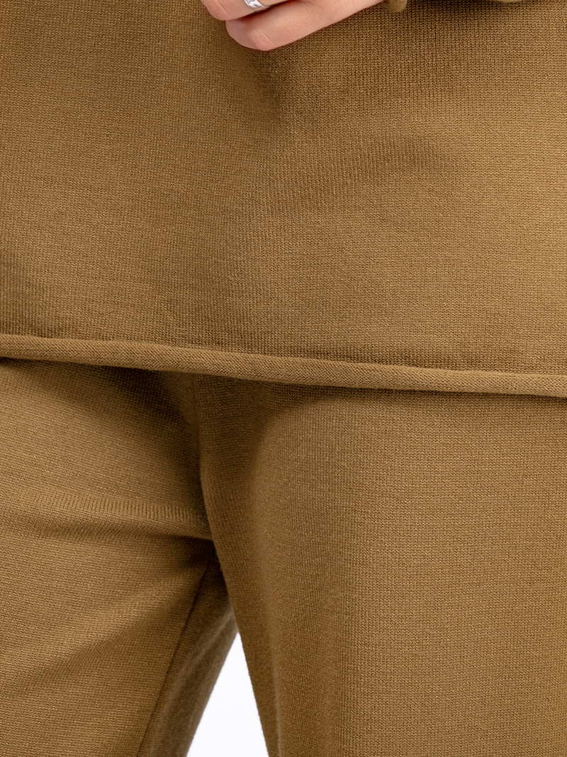 Pantaloni larghi lavorati a maglia da donna Set pantaloni casual maglione moda Temperamento due pezzi_voghion.com