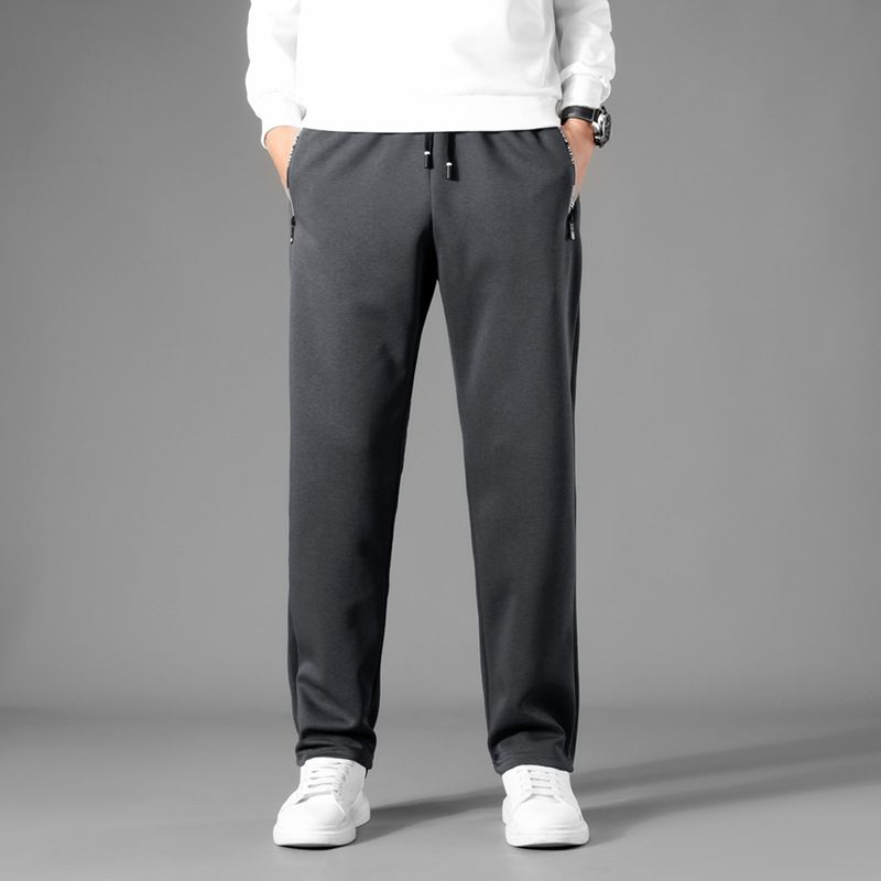 Premium Products Men's Spring And Autumn Loose Casual Elastic Knitted Sports Solid Color Pants, Men's Sanitary Pants_voghion.com