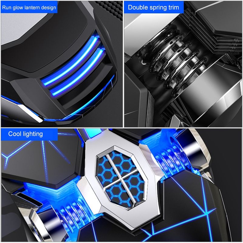 Farfi Wired 3200 DPI LED-Hintergrundbeleuchtung Ergonomische mechanische Spielmaus für Computer Laptop_voghion.com