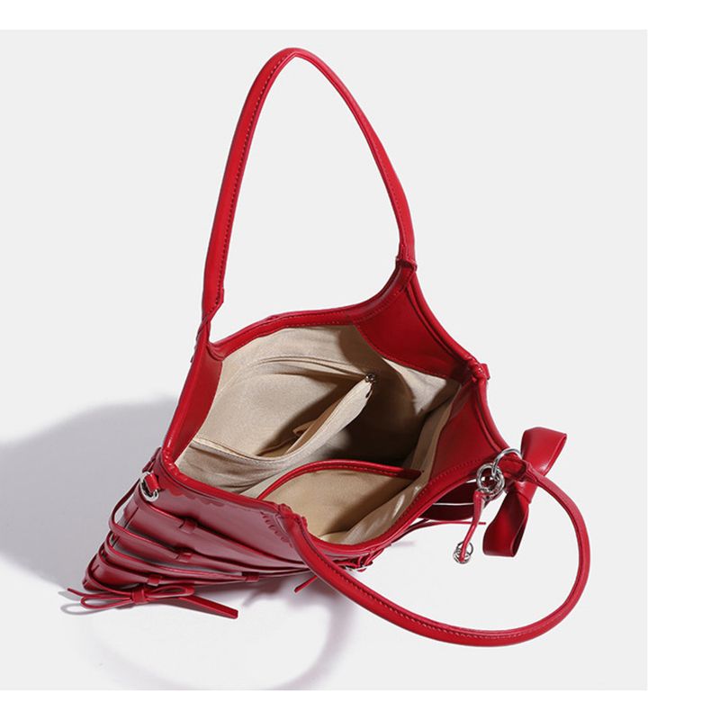 2025 New Women's Niche Bow Shoulder Strap Tote Bag, Large Capacity Handheld Crossbody Bag Fashionable Hundred Casual Daily_voghion.com