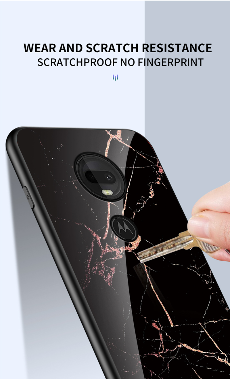 Marmor glas tilfældet For Motorola G7 G8 Play Plus hærdet glas telefon Cover til Moto G8 G7 Power One_voghion.com