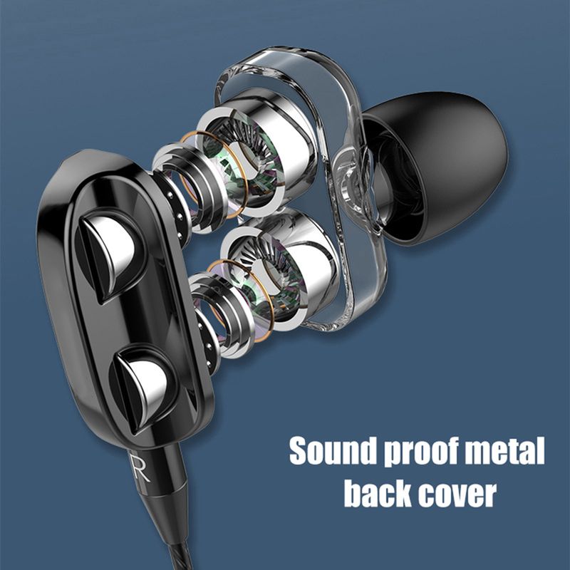 A4-Kopfhörer, klarer Klang, ergonomisches Design, In-Ear-Kopfhörer mit zwei beweglichen Spulen, kabelgebunden_voghion.com