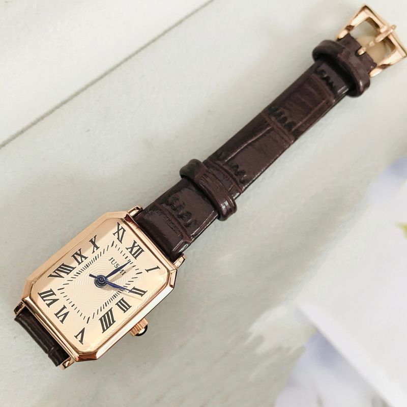 Quartz Watch Retro Blue Needle Scale Watch Design Simple Fashion Square Watch_voghion.com