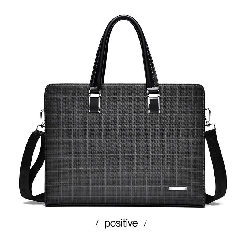 Stilvolle Umhängetasche für Herren – robuster PVC-Laptop-Rucksack mit Schachbrettmuster, 14-Zoll-Business-Casual-Umhängetasche für Arbeit und Reisen_voghion.com