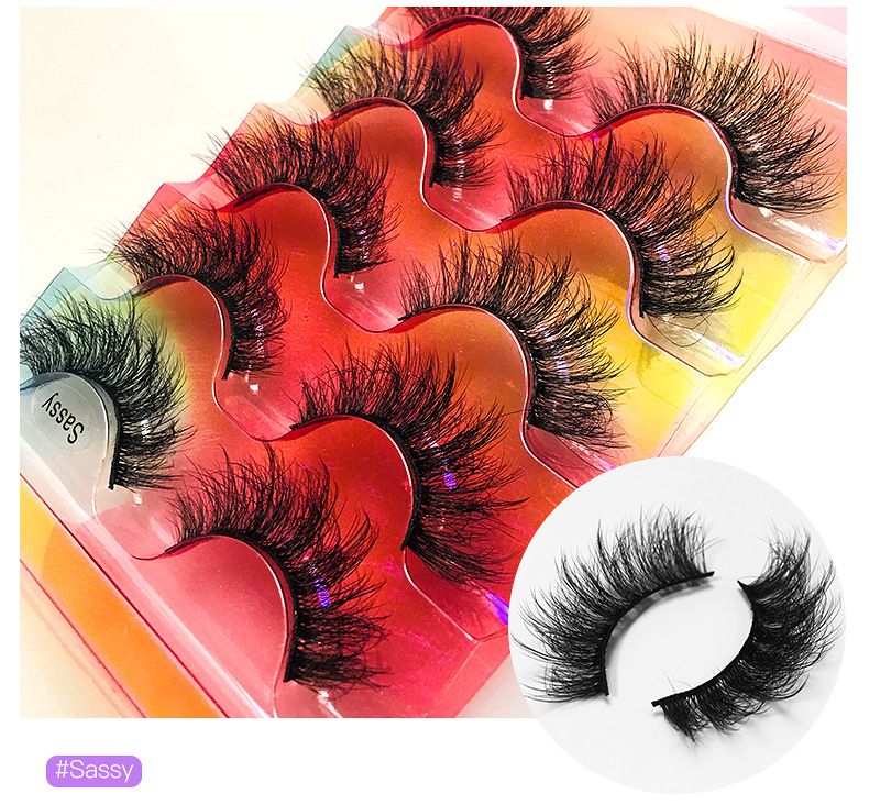 CMAYOME 5-Pairs Colored Faux Mink Eyelashes - Voluminous, Fluffy, Multi-Layered False Lashes For Dramatic & Natural Look_voghion.com