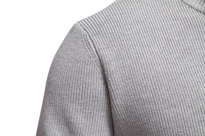 Nieuwe herfst- en wintertrui voor heren in Europese maat, heren met lange mouwen, halve rits, opstaande kraag, effen kleur, casual trendtrui die bij elkaar past_voghion.com