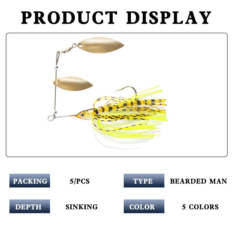 VIB Lure Bait Hot Sinking Long Cast Beard Old With Willow Leaf Noise Rotating Sequin Hard Bait Lure Makšķerēšanas rīks_voghion.com