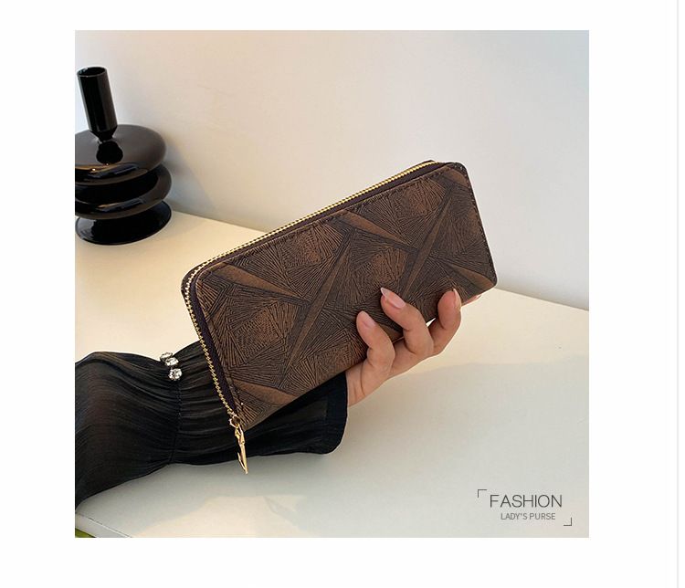 Nowy 2024 Długi pojedynczy zamek błyskawiczny Portfel na wiele kart Modna duża pojemność Zmień torbę podręczną_voghion.com