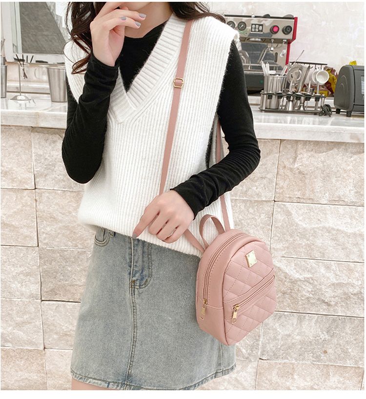 Bolso bandolera de hombro con estampado de cuadros rombos, de gran capacidad, informal, para teléfono móvil, para mujer_voghion.com