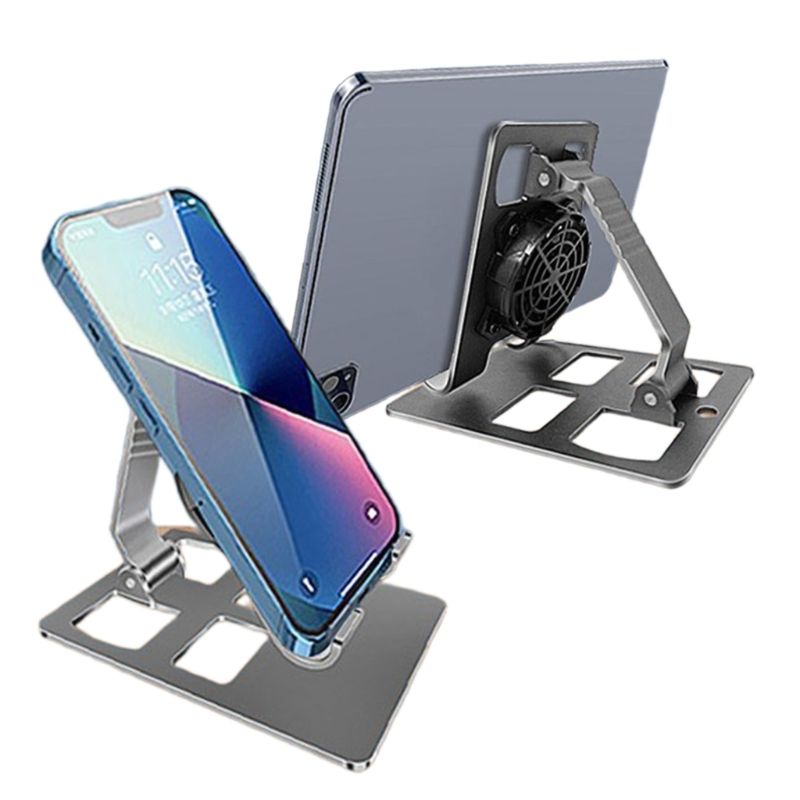 Portable Fan Heat Dissipation For Cellphone Tablet Holder Cooling Stand Support H8WD_voghion.com