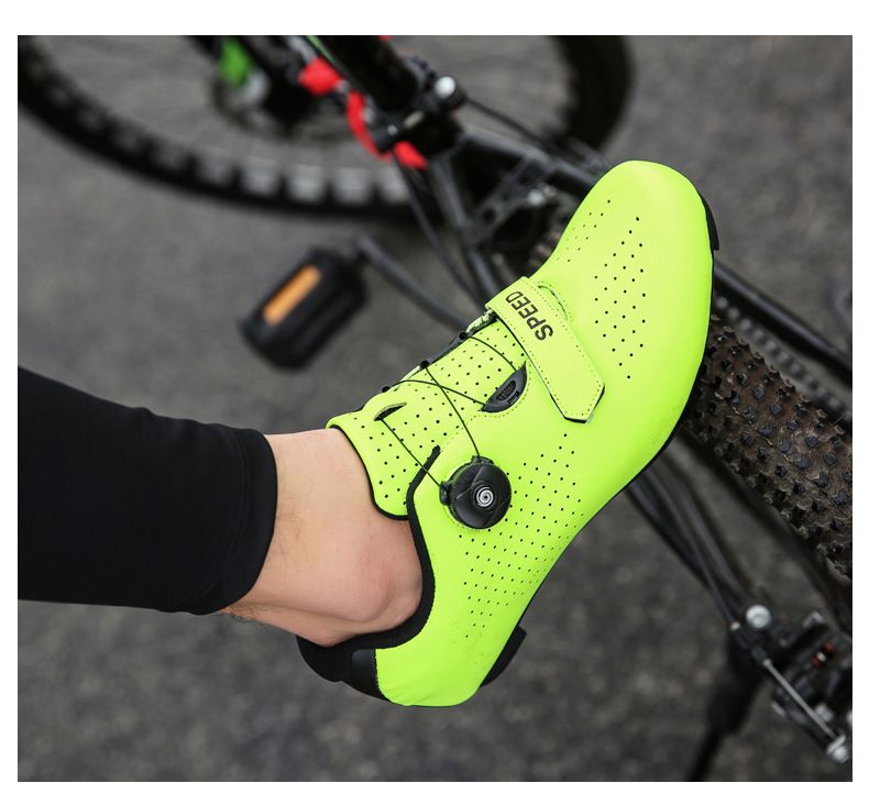 Novo estilo de calçados de ciclismo com travas, calçados com trava de fivela dupla, calçados de bicicleta de estrada masculinos e femininos, solado rígido de borracha para mountain bike_voghion.com