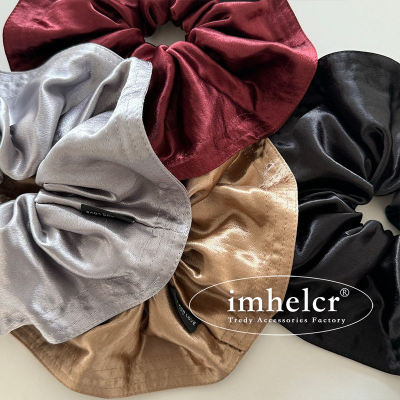 Anello per capelli giapponese e coreano Ins, grande, tinta unita, morbido, in raso, per intestino crasso, alla moda e semplice, con corda per capelli a sfera bassa e temperamento di alta qualità._voghion.com