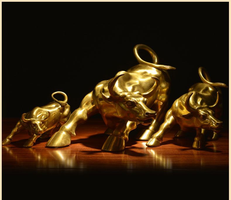 Taureau en Bronze Wall Street Wangshi Jinniu, bureau de négociation d'actions, cadeau artisanal en cuivre, taureau de Fortune, ornements en Bronze_voghion.com