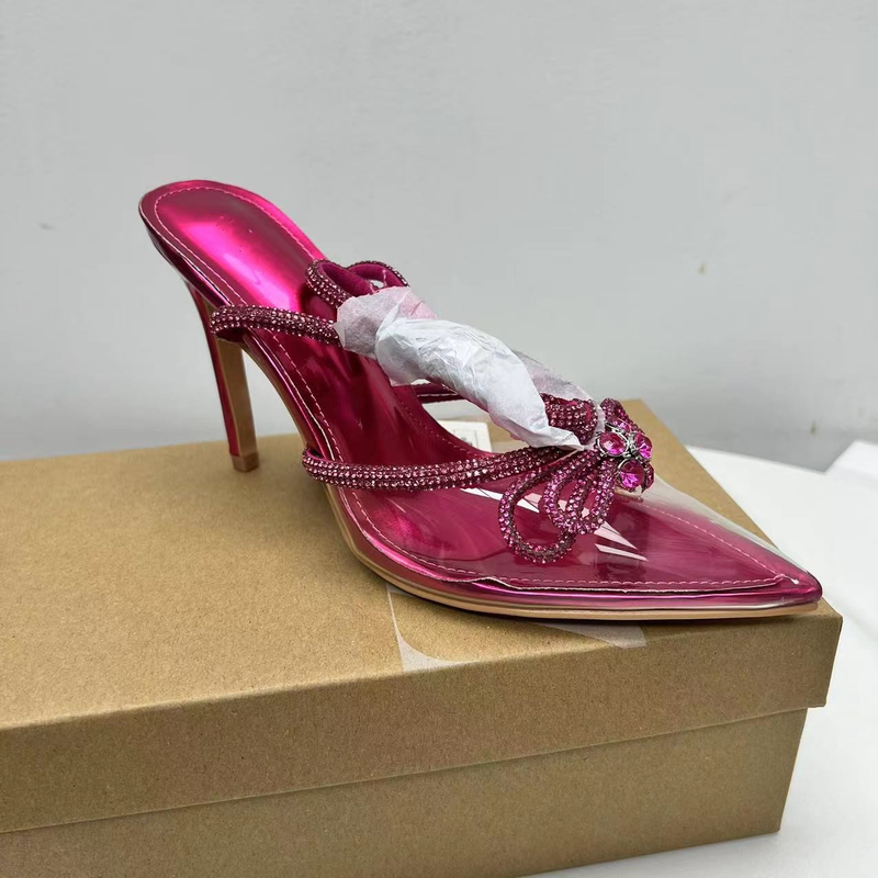 Kadın Ayakkabıları dış ticaret yeni moda yüksek topuk stiletto yay taklidi kadın sandaletleri_voghion.com