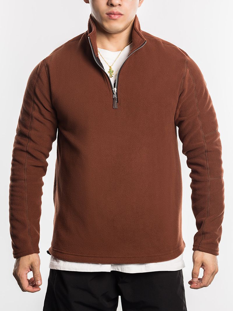 Herren-Fleecejacke mit Reißverschluss – Winterpullover mit Sherpa-Futter und Stehkragen (S-XXL, 7 Farben)_voghion.com