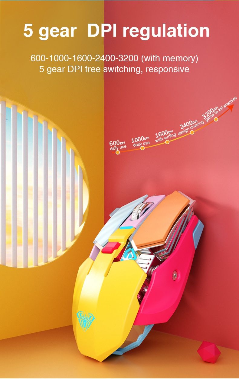 Digitex Digitex Wolf Spider SC300 Wireless Mouse Rechargeable Laptop Desktop Computer Mechanical Metal E-Sports Gaming Cross-Border_voghion.com