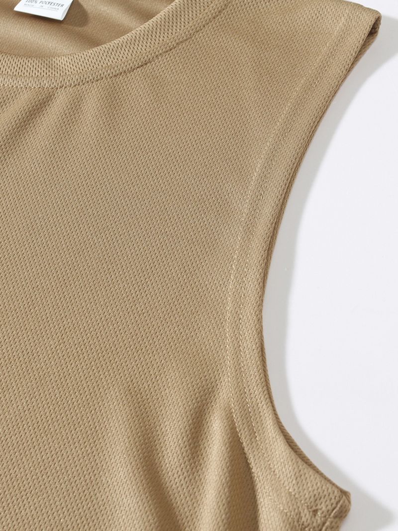 Männerkleeder Summer Gestrickte Mesh Fitness Sport Slim Weste Männer I-Form Breet Schëllerweste_voghion.com
