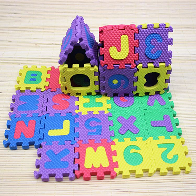 Giocattoli per bambini Giocattoli educativi per bambini Puzzle alfanumerico in schiuma da 36 pezzi, versione spessa_voghion.com