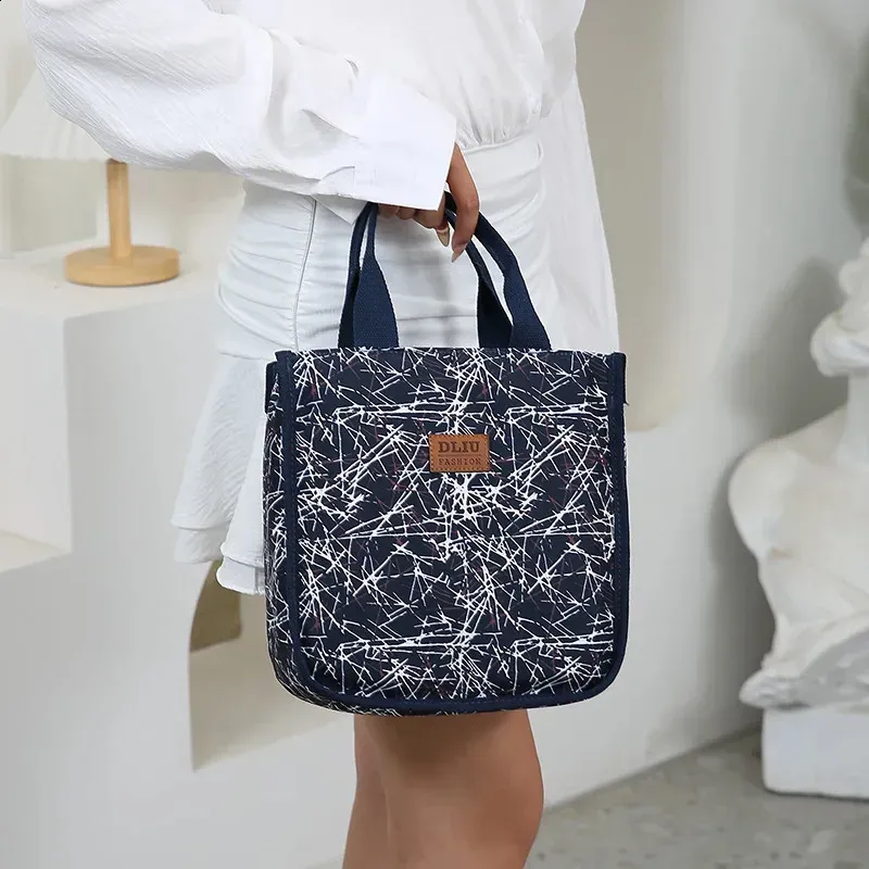 Sac à main en nylon imprimé, sac à lunch portable, pour le travail et le rangement quotidien, idéal pour les mères, 250318 l_voghion.com