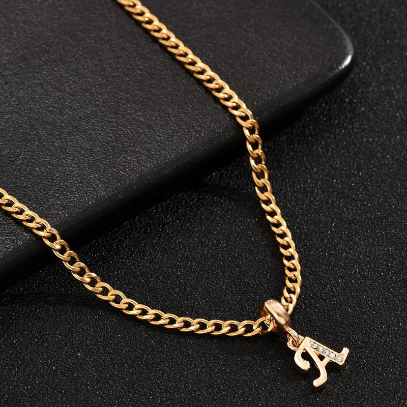 New Fashion Luxury 26 Letter Diamond Pendant For Men Hip Hop Niche Versatile Necklace_voghion.com