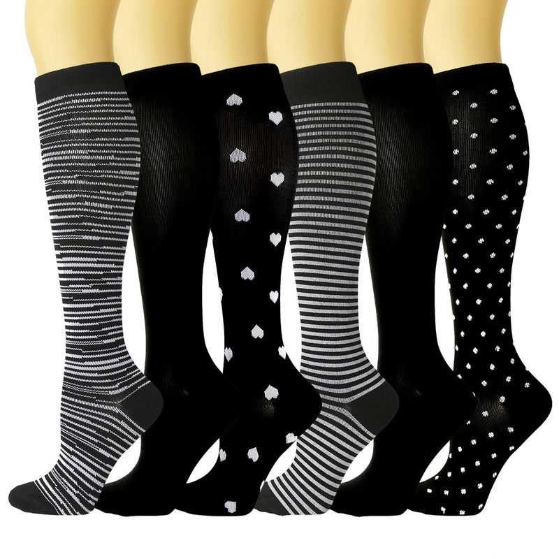 Calcetines de compresión deportivos de verano Calcetines deportivos Calcetines elásticos Medias blancas y negras para hombres y mujeres Calcetines de presión_voghion.com