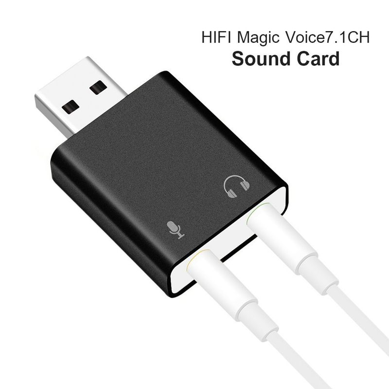 Xinweiqing Alloy külső hangkártya USB7.1 audioadapter 3,5 mm-es csatlakozóval PC notebookhoz_voghion.com