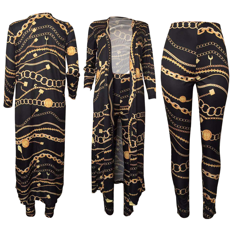 Ensemble exclusif deux pièces veste imprimée à manches longues, cape et collants_voghion.com