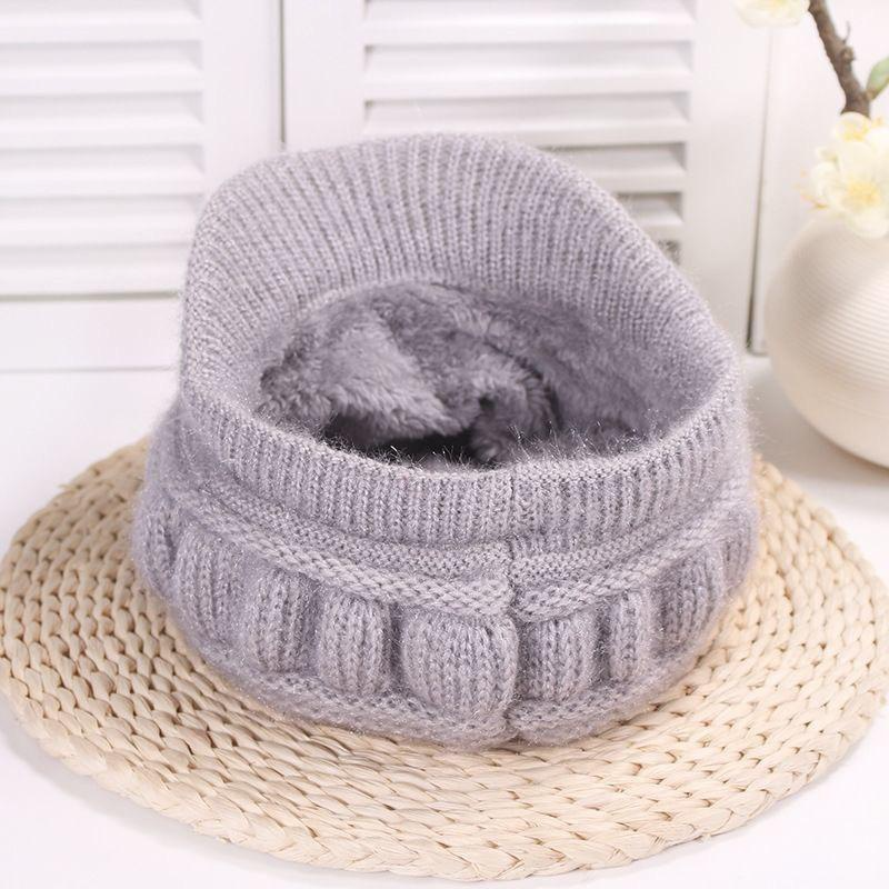 Mütze und Schal-Set für Damen, Winter, weiblich, warm, Strickmütze, Schal und Samt, winddicht, Radmütze, Skimütze, Schals-Set_voghion.com