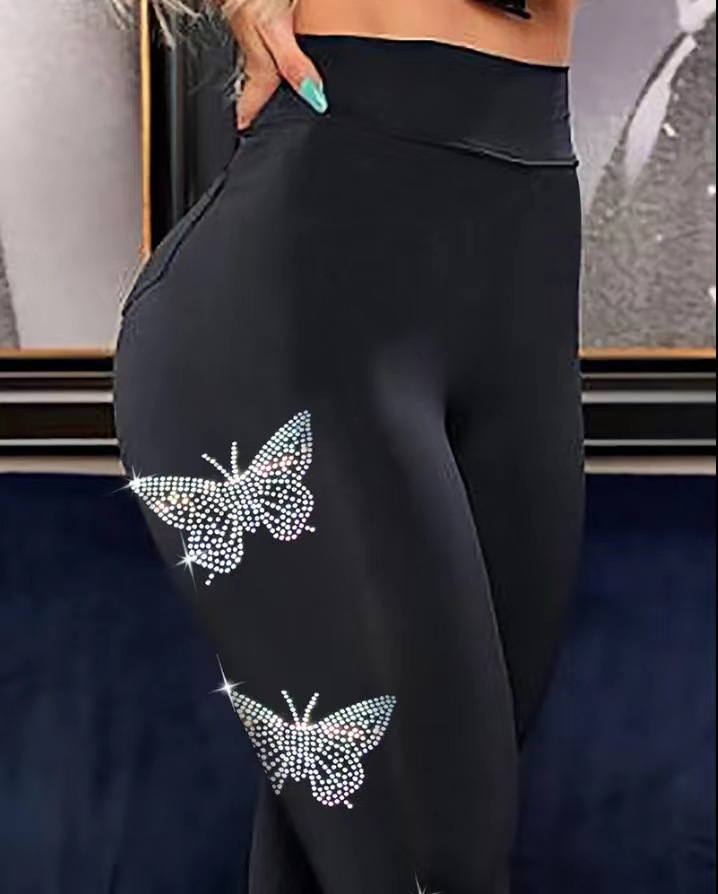 Dameklær modell butterfly hot diamond tightsbukser_voghion.com