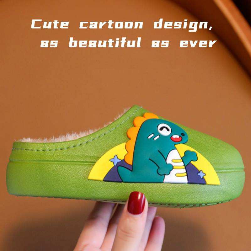 Pantofole in cotone per bambini, invernali, da interno, antiscivolo, calde, per ragazzi e ragazze, impermeabili, con suola morbida, per la casa, per neonati, pelose, scarpe in cotone_voghion.com