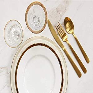 Lightahead 24 pezzi posate in acciaio inox stoviglie di prima qualità set di posate color oro in attraente scatola regalo dorata_voghion.com