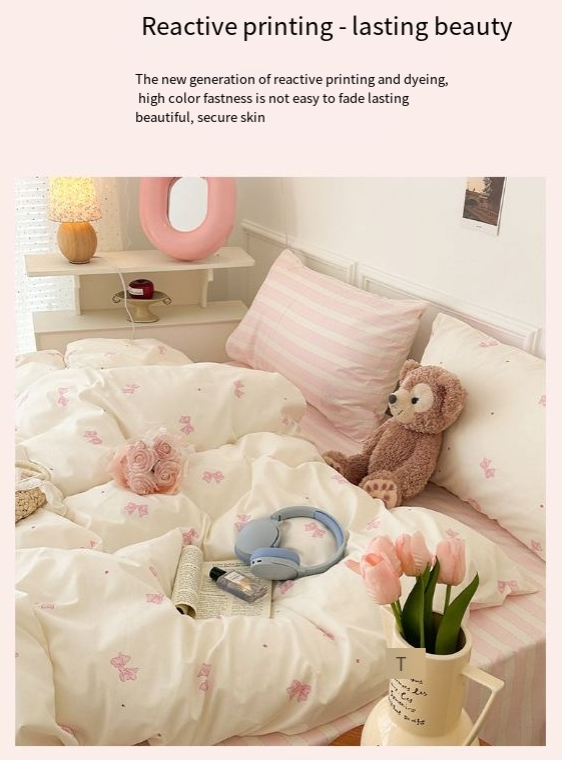 Bettbezug-Set, 100 % Baumwolle, Bettwäsche mit verstecktem Reißverschluss, 3-teilig, 1 Bettbezug und 2 Kissenbezüge, Twin Size_voghion.com