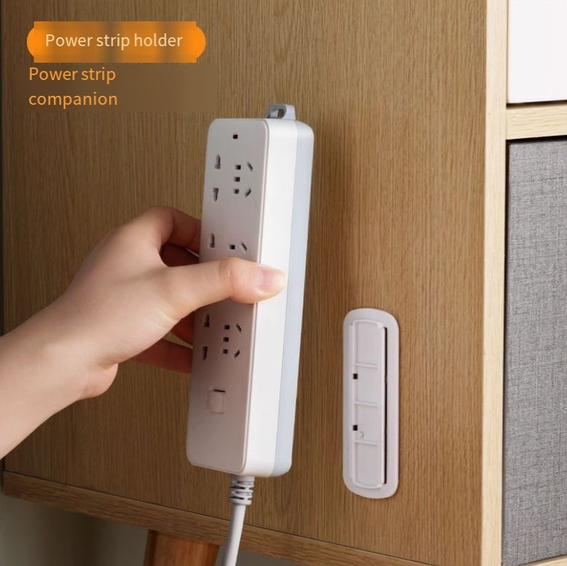 Soporte para enchufes, soporte para pared, estante para almacenamiento de enchufes, tablero para enchufes sin perforaciones, enrutador, adhesivo fijo para pared_voghion.com