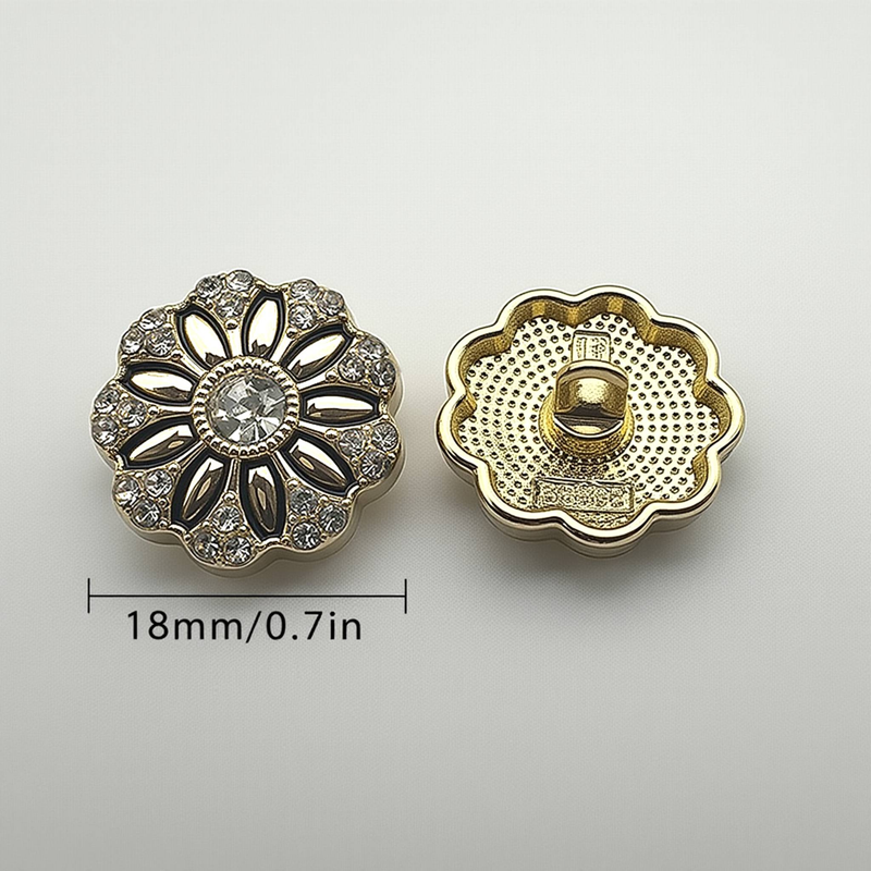 6-10pcs Petal Shape Hardware Button Dia Setting Process,Suitable Shirts, Exquisite Buttons For Sweaters, Coats_voghion.com