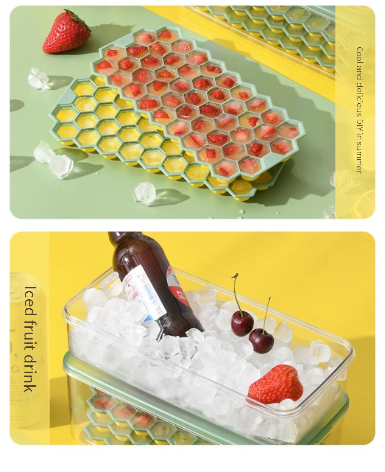 Soft Bottom Ice Cube Mold Household Ice Box Silicone Large Ice Box Ice Storage Box Commercial Ice Making Artifact_voghion.com