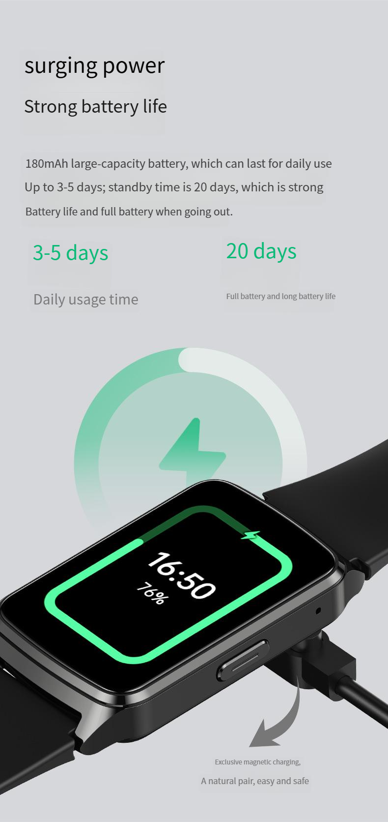 Inteligentne zegarki Baiyimei P121 1,57-calowy inteligentny zegarek z pomiarem tętna, monitorowaniem poziomu tlenu we krwi, sportowym zegarkiem Bluetooth i funkcją połączeń telefonicznych_voghion.com