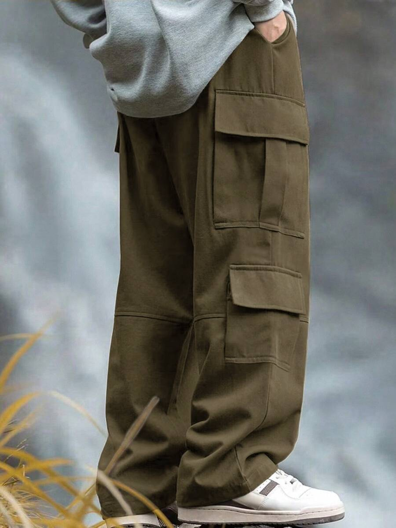 Men's Stretch Wrinkle-Resistant Cotton Athletic Pants - Comfort Fit With 4-Way Flexibility_voghion.com