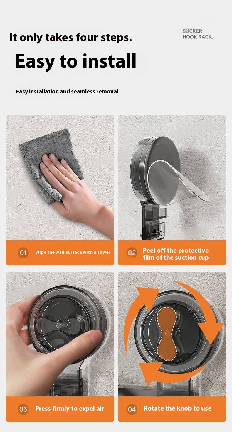 Wall Mounted Suction Pot Lid Holder, Space-Saving Kitchen Organizer With Drip Tray, No Drill Aluminum Storage Rack For Cutting Boards & Cookware Lids_voghion.com