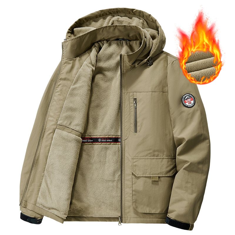 Giacca oversize da uomo foderata in pile – Cappotto invernale streetwear con cappuccio e rivestimento in nylon antivento (taglie estese 5XL-6XL)_voghion.com